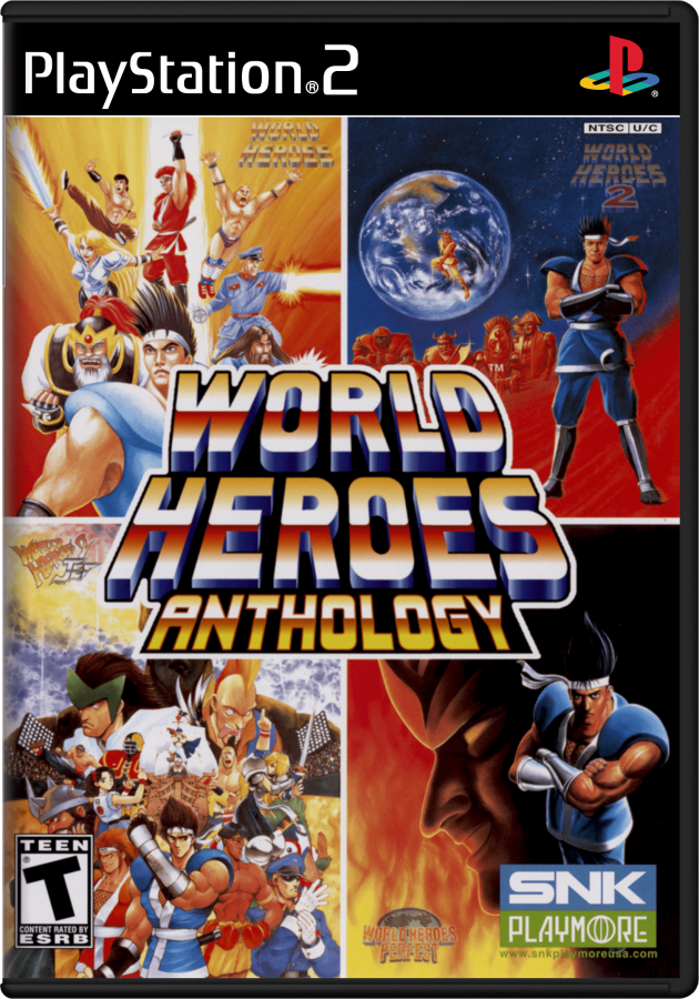 World Heroes Anthology – PlayStation 2 (PS2) video game cover image, fighting.