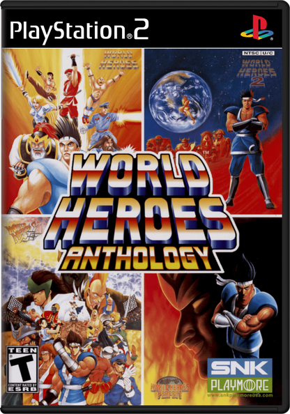 World Heroes Anthology – PlayStation 2 (PS2) video game cover image, fighting.