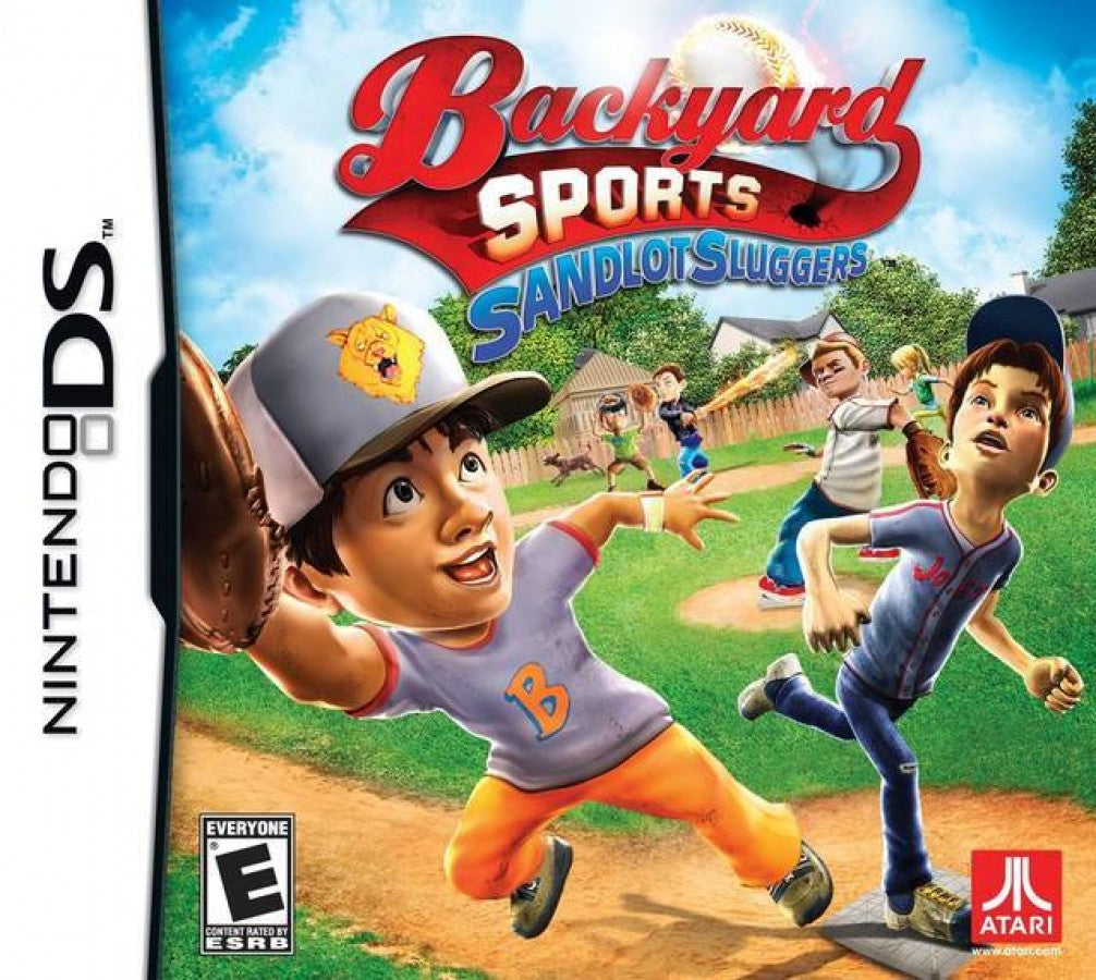 Backyard Sports: Sandlot Sluggers cover art for Nintendo DS (DS) baseball sports video game