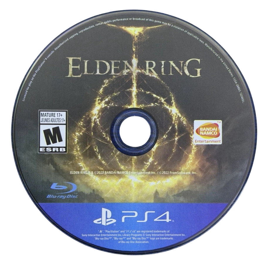 Elden Ring PS4 Sony PlayStation 4 open world action RPG FromSoftware Bandai Namco dark fantasy role playing game challenging combat boss battles exploration Soulslike gameplay massive open world Lands Between character build customization magic melee stealth PlayStation 4 software video game title disc