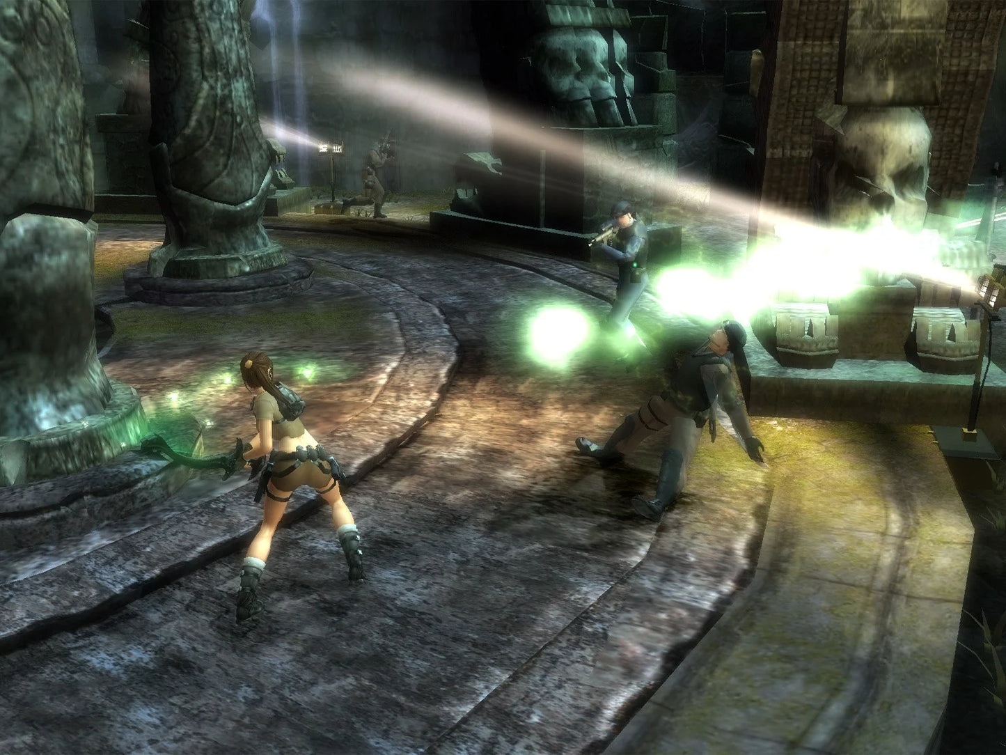 Tomb Raider Legend GameCube GC video game, action adventure, exploration and puzzle solving, Lara Croft, cinematic gameplay, Nintendo GameCube title gameplay screenshot