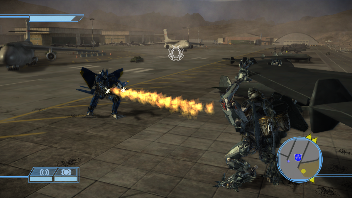 Transformers: The Game gameplay for Nintendo Wii (Wii) featuring battles with Autobots and Decepticons in film‑based missions
