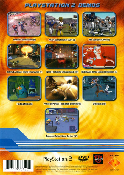 PlayStation Underground Jampack: Winter 2003 – PlayStation 2 (PS2) video game back of case, game demo compilation.