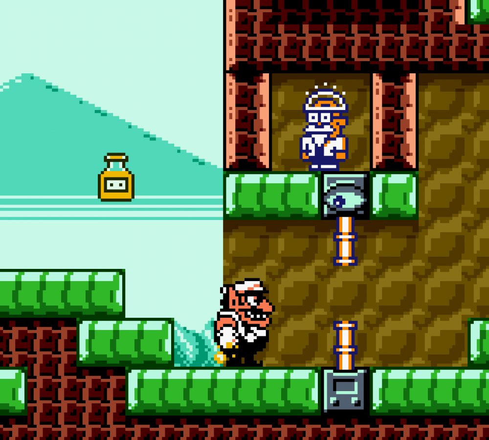 Retro Wario Land 3 Game Boy Color inspired design featuring classic Nintendo platform adventure aesthetic colorful treasure hunting gameplay quirky cartoon style side scrolling action puzzle exploration nostalgic handheld gaming presentation gameplay