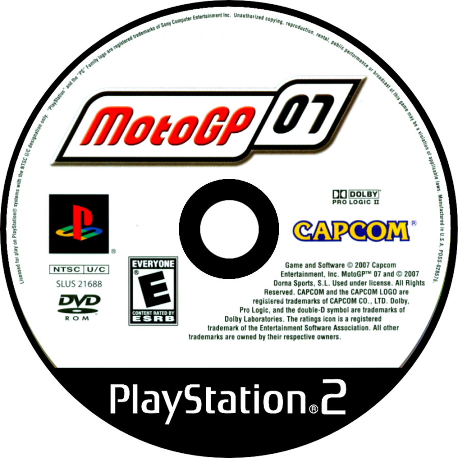 MotoGP 07 – PlayStation 2 (PS2) motorcycle racing video game disc