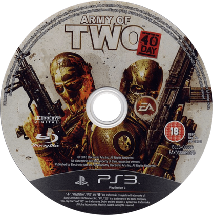 Army of Two: The 40th Day disc for PlayStation 3 (PS3) video game