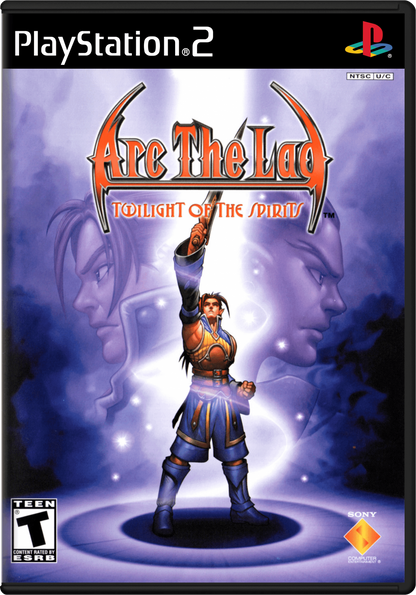Arc the Lad: Twilight of the Spirits PS2 role-playing video game cover art.