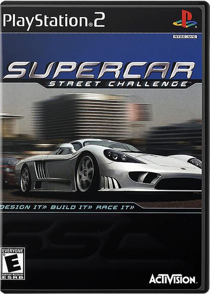 Supercar Street Challenge – PlayStation 2 (PS2) video game cover image, street racing simulation.