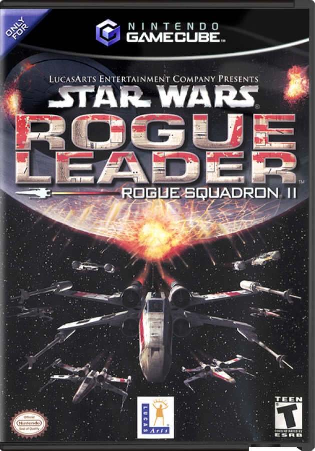Star Wars: Rogue Squadron II: Rogue Leader cover art for Nintendo GameCube (GC) space combat action video game