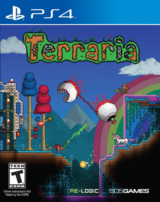 Terraria – PlayStation 4 (PS4) video game cover image, action-adventure sandbox game