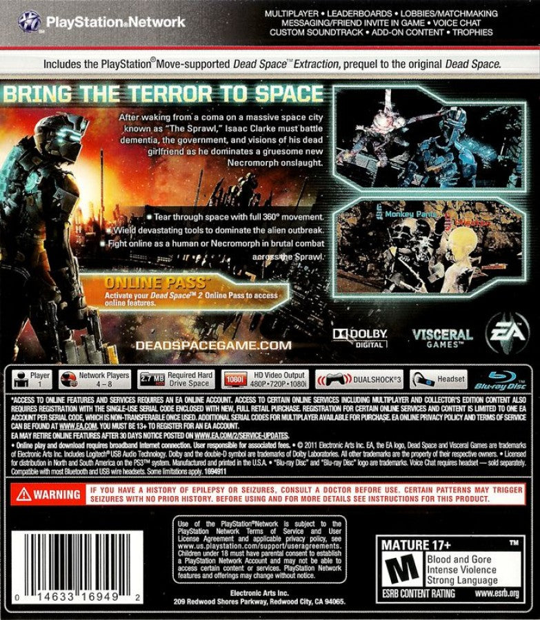 Dead Space 2 [Limited Edition] back cover art for PlayStation 3 (PS3) video game