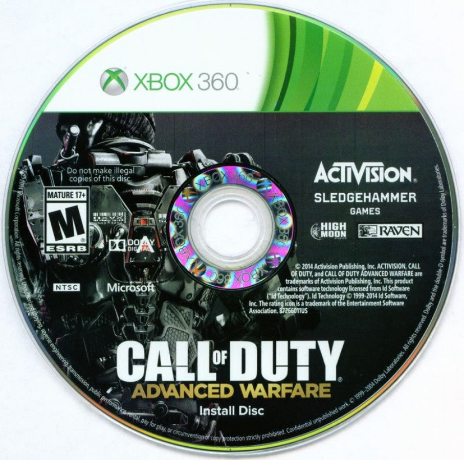 Call of Duty: Advanced Warfare [Day Zero Edition] install disc for Xbox 360 (X360) first-person shooter video game 