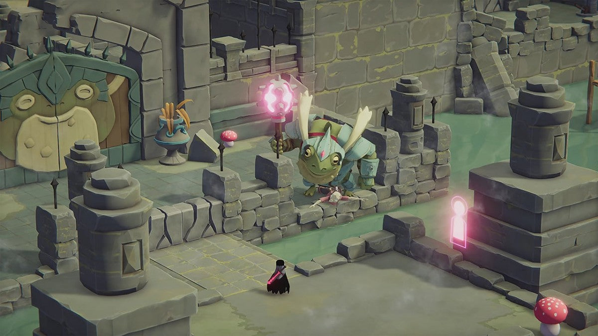 Death's Door Nintendo Switch game featuring action-adventure combat and dark fantasy exploration gameplay screenshot