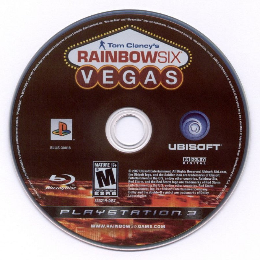Tom Clancy’s Rainbow Six: Vegas PS3 tactical shooter video game disc