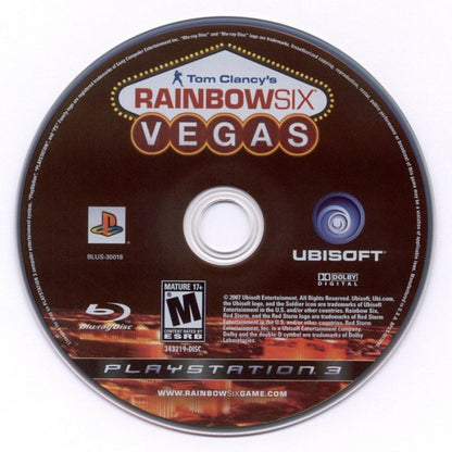 Tom Clancy’s Rainbow Six: Vegas PS3 tactical shooter video game disc