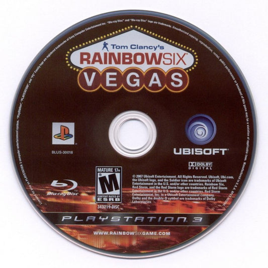 Tom Clancy’s Rainbow Six: Vegas PS3 tactical shooter video game disc