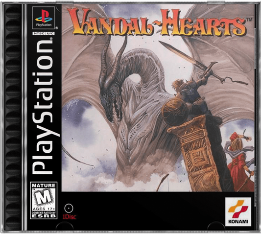 Vandal Hearts – PlayStation 1 (PS1) tactical role-playing strategy video game cover art