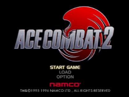 Ace Combat 2 PS1 PlayStation 1 flight combat simulator arcade air combat jet fighter dogfighting game retro video game title screen