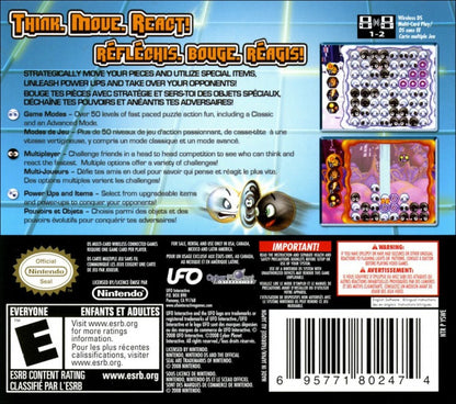Reversal Challenge back of case for Nintendo DS (DS) board game strategy video game