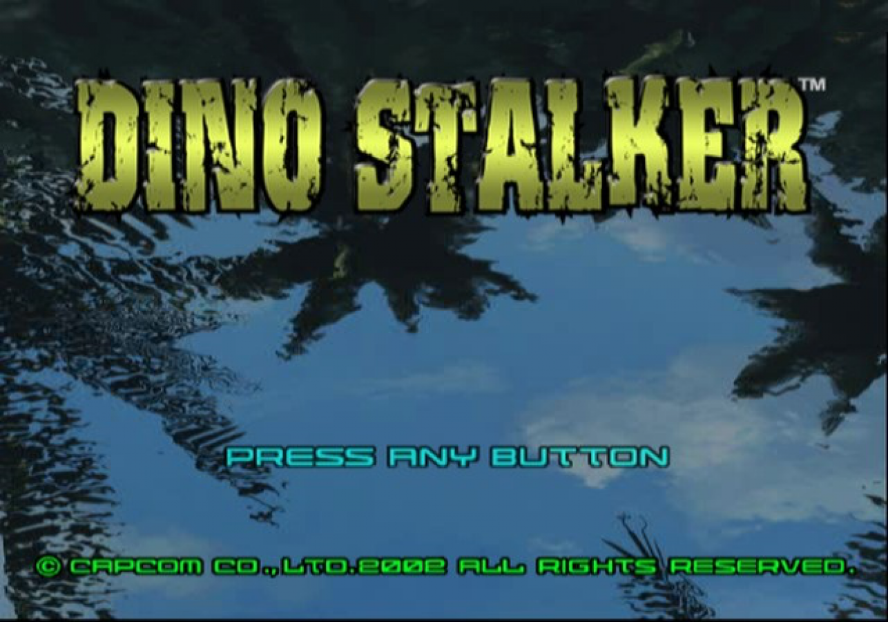 Dino Stalker PlayStation 2 PS2 retro video game light gun shooter title screen (2002)