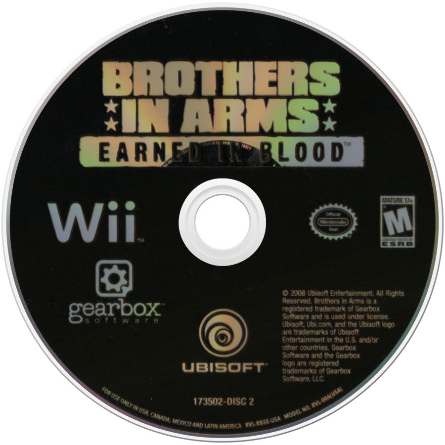 Brothers in Arms: Double Time disc 2 cover art for Nintendo Wii (Wii) video game 
