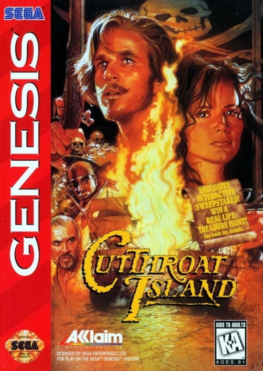 Cutthroat Island Sega Genesis retro video game action platformer cover art (1995)