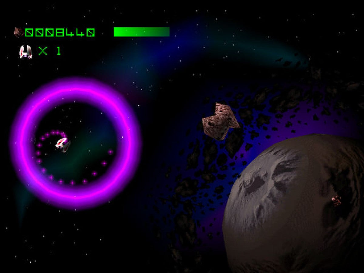 Asteroids PlayStation PS1 for arcade shooter video game fans featuring classic asteroid blasting gameplay fast paced spaceship combat rotating controls challenging enemy waves high score competition updated PlayStation graphics retro arcade action collectible gaming appeal gameplay