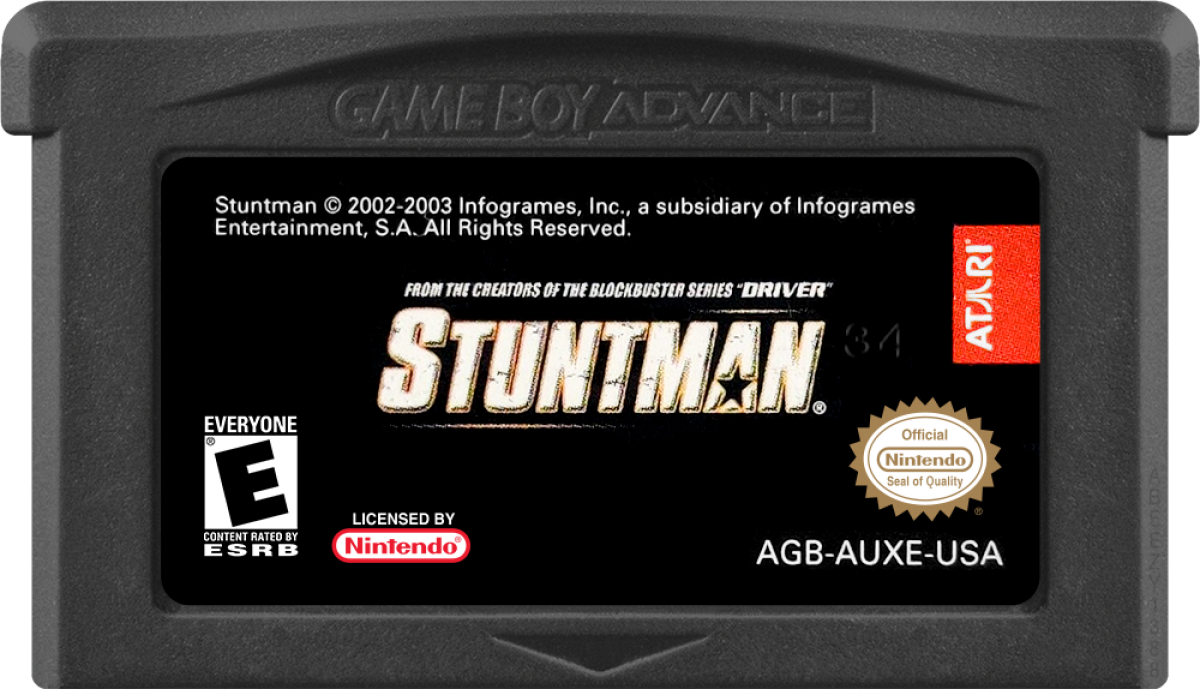 Stuntman cartridge art for Game Boy Advance (GBA) video game