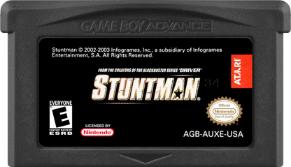 Stuntman cartridge art for Game Boy Advance (GBA) video game