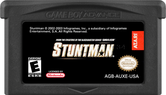 Stuntman cartridge art for Game Boy Advance (GBA) video game