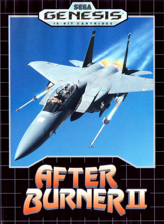 After Burner II Sega Genesis retro video game rail shooter cover art (1990)