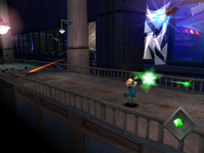 One retro sci-fi action platform shooter game for PlayStation 1 (PS1) gameplay