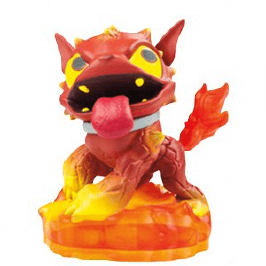 Hot Dog Skylanders Giants figure for collectible gaming fans featuring Hot Dog fire element Skylander character orange base detailed character design Skylanders Giants compatibility toys to life gameplay collectible figure and classic Activision Skylanders appeal