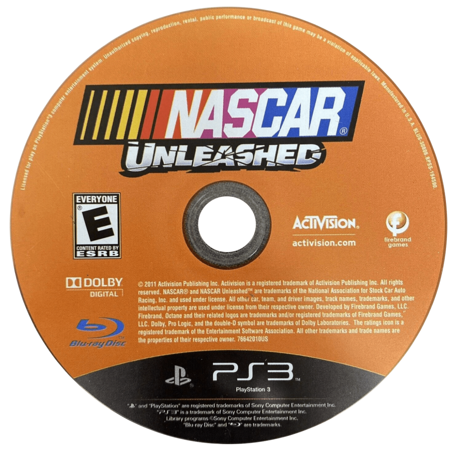 NASCAR Unleashed disc for PlayStation 3 (PS3) video game
