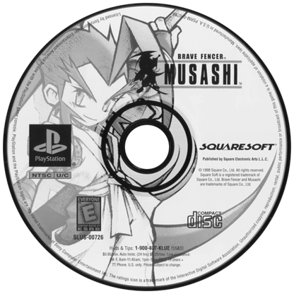 Brave Fencer Musashi disc for PlayStation 1 (PS1) video game