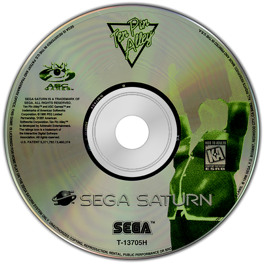 Ten Pin Alley disc art for Sega Saturn (SS) video game
