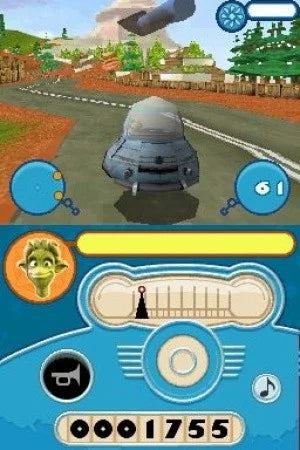 Planet 51 Nintendo DS video game, action adventure, movie tie-in gameplay, family-friendly handheld console title gameplay screenshot