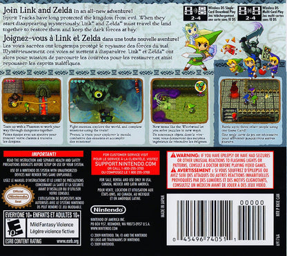 The Legend of Zelda: Spirit Tracks back of case for Nintendo DS (DS) action adventure video game