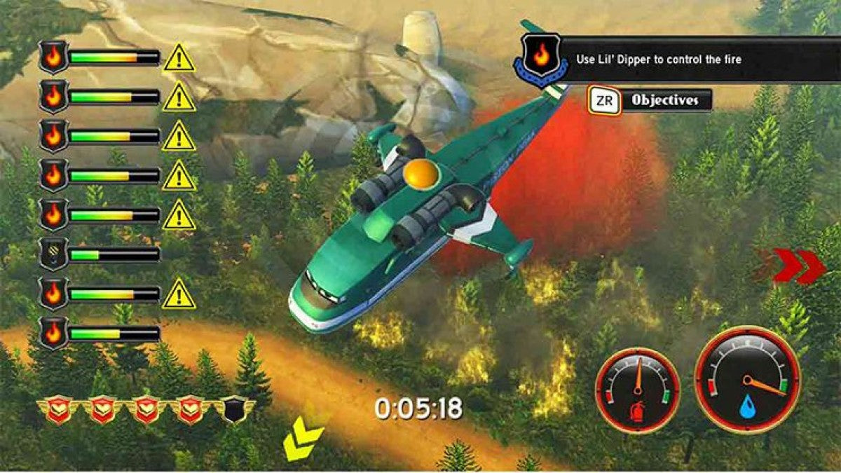 Disney Planes: Fire & Rescue gameplay for Nintendo 3DS (3DS) flight rescue adventure video game