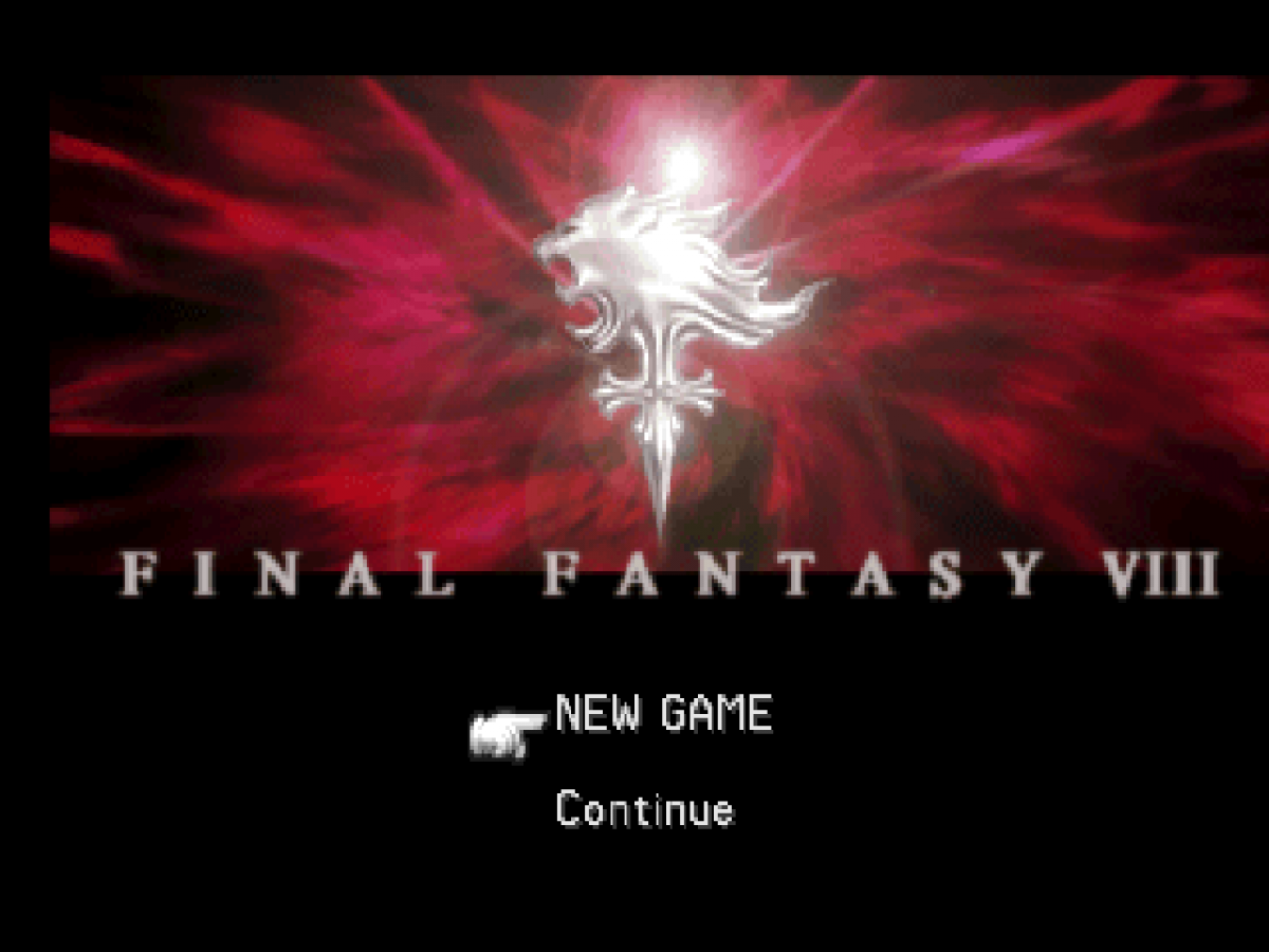 Final Fantasy VII home screen for PlayStation 1 (PS1) retro video game