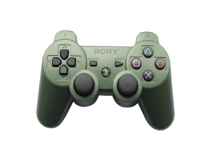 Jungle Green Sony DualShock 3 wireless controller for PlayStation 3 featuring analog sticks, action buttons, and ergonomic design
