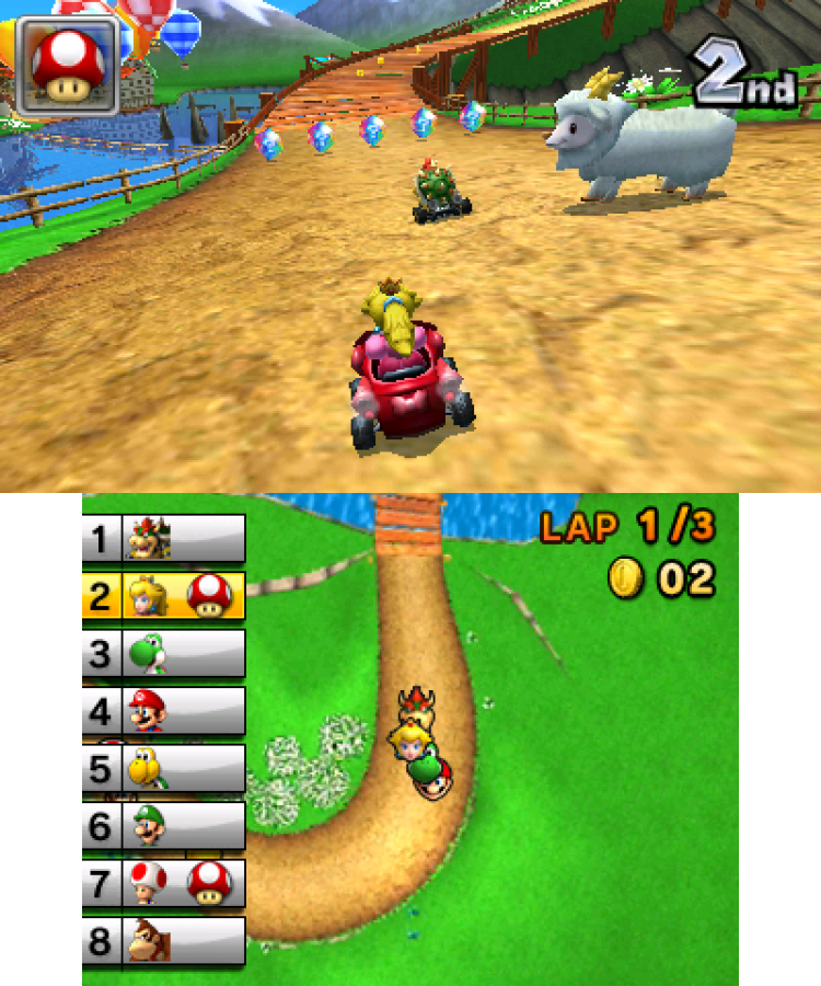 Mario Kart 7 gameplay for Nintendo 3DS (3DS) racing video game