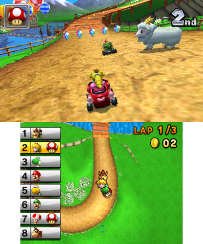 Mario Kart 7 gameplay for Nintendo 3DS (3DS) racing video game