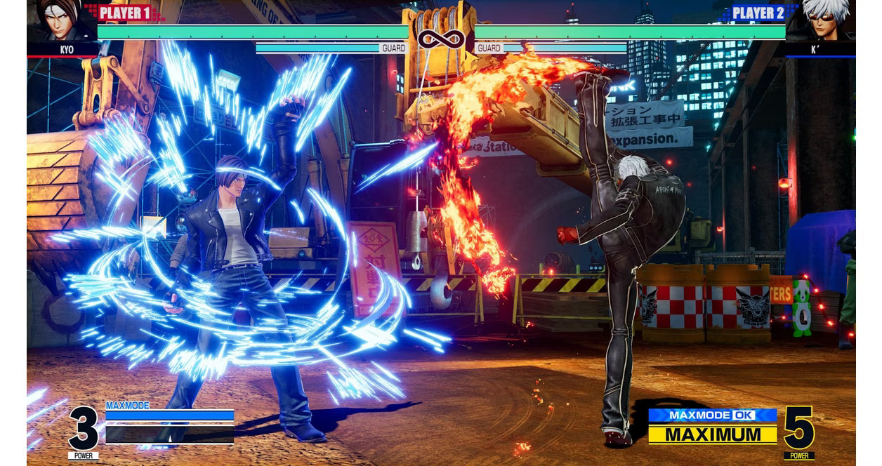 King of Fighters XV for PlayStation 4 (PS4) at Gamers INC, featuring the legendary 3-on-3 fighting system with a massive roster of classic and new fighters, rollback netcode for smoother online matches, and stunning visuals powered by Unreal Engine for the most intense KOF battles yet gameplay screenshot