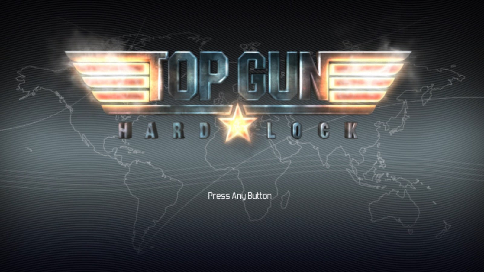 Top Gun Hard Lock title screen for PlayStation 3 (PS3) video game.