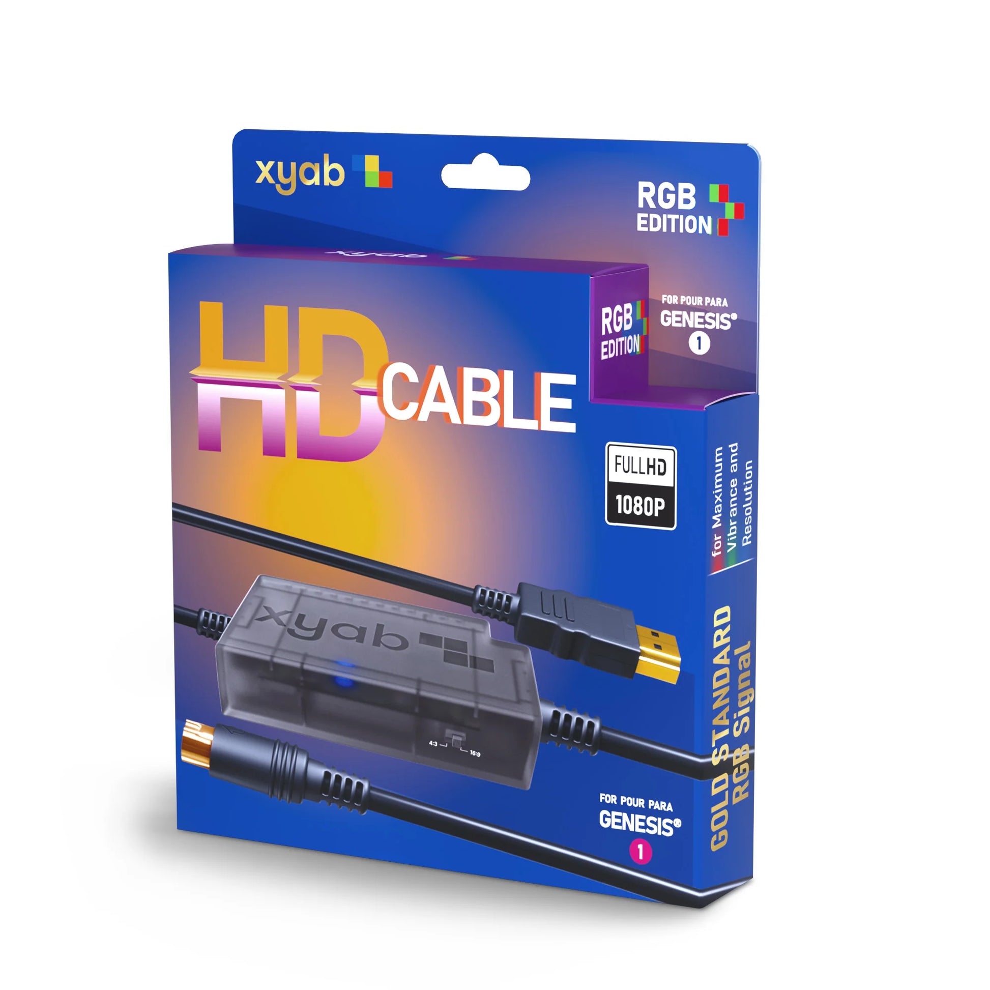 RGB+ HD Link Cable for Genesis Model 1 high definition gaming cable featuring RGB video output HDMI connectivity crisp retro visuals and enhanced Sega Genesis Model 1 classic console display quality