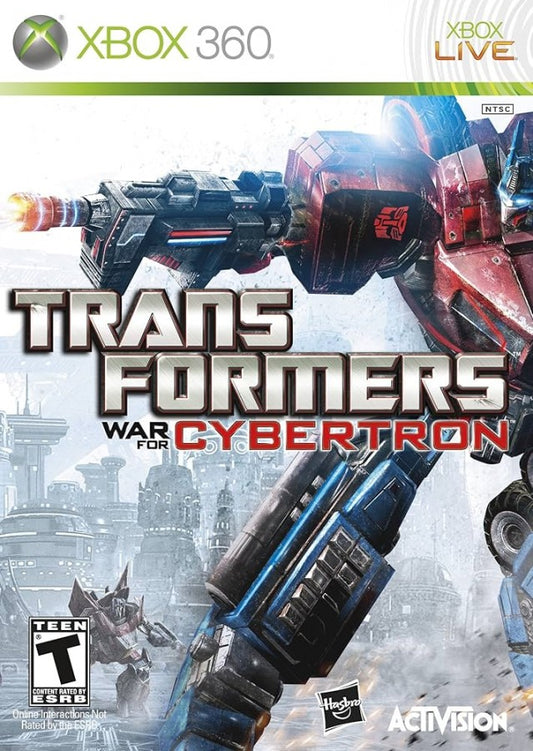 Transformers: War for Cybertron cover art for Xbox 360 (X360) third-person shooter action video game