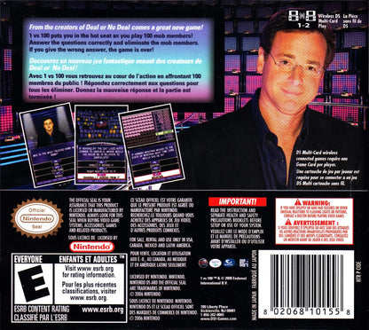 1 vs 100 back cover art for Nintendo DS (DS) video game