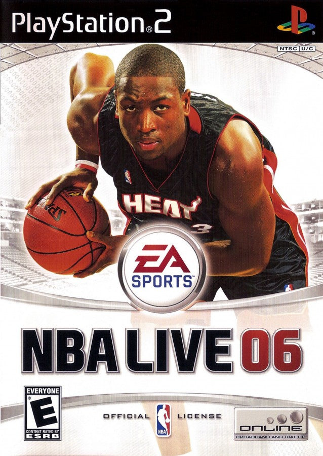 NBA Live 06 PlayStation 2 PS2 video game, basketball sports simulation, realistic NBA gameplay, franchise and multiplayer modes cover