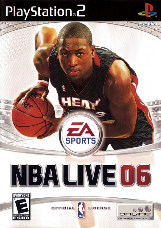 NBA Live 06 PlayStation 2 PS2 video game, basketball sports simulation, realistic NBA gameplay, franchise and multiplayer modes cover
